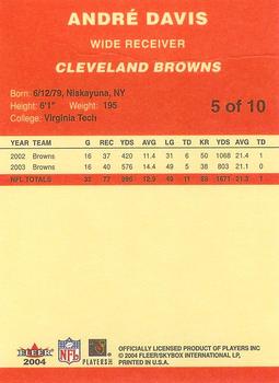 2004 Fleer Tradition National Cleveland Browns #5 Andre Davis Back