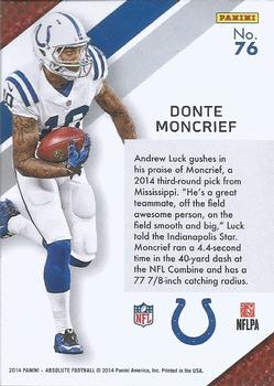 2014 Panini Absolute - Hogg Heaven #76 Donte Moncrief Back