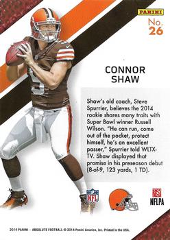 2014 Panini Absolute - Hogg Heaven Anniversary #26 Connor Shaw Back