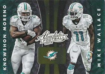 2014 Panini Absolute - Quads #12 Knowshon Moreno / Mike Wallace / Brian Hartline / Ryan Tannehill Front