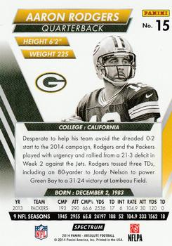 2014 Panini Absolute - Spectrum Anniversary #15 Aaron Rodgers Back