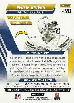 2014 Panini Absolute - Spectrum Silver #90 Philip Rivers Back