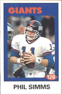 1992 Diamond NFL Superstars Stickers #128 Phil Simms Front