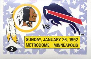 1992 Diamond NFL Superstars Stickers #2 Super Bowl XXVI Logo Front