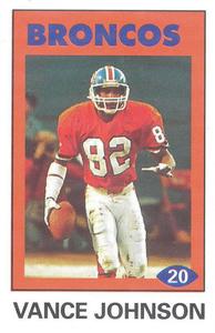 1992 Diamond NFL Superstars Stickers #20 Vance Johnson Front