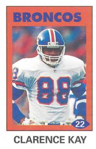1992 Diamond NFL Superstars Stickers #22 Clarence Kay Front