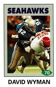 1992 Diamond NFL Superstars Stickers #70 David Wyman Front