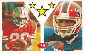 1992 Diamond NFL Superstars Stickers #75 Jerry Rice / Andre Reed Front