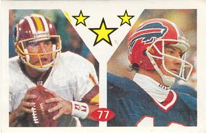 1992 Diamond NFL Superstars Stickers #77 Mark Rypien / Jim Kelly Front