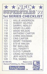1992 Diamond NFL Superstars Stickers #78 Pat Swilling / Derrick Thomas Back