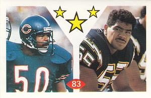 1992 Diamond NFL Superstars Stickers #83 Mike Singletary / Junior Seau Front