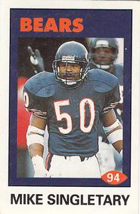 1992 Diamond NFL Superstars Stickers #94 Mike Singletary Front