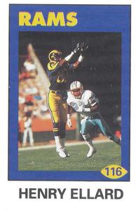 1992 Diamond NFL Superstars Stickers #116 Henry Ellard Front