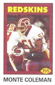 1992 Diamond NFL Superstars Stickers #155 Monte Coleman Front