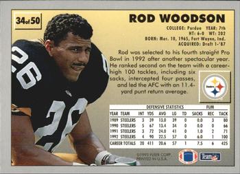 1993 Fleer Fruit of the Loom #34 Rod Woodson Back