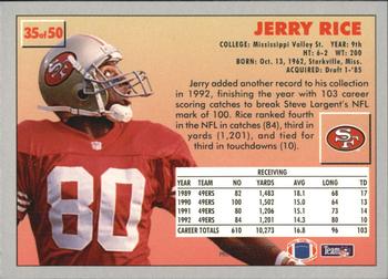 1993 Fleer Fruit of the Loom #35 Jerry Rice Back