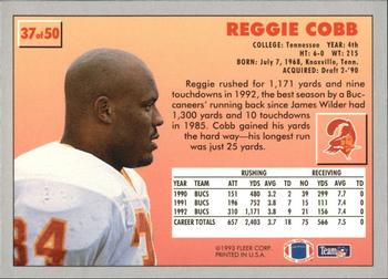 1993 Fleer Fruit of the Loom #37 Reggie Cobb Back