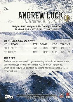 2014 Topps Fire - Flame Foil #24 Andrew Luck Back