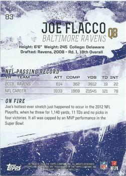 2014 Topps Fire - Flame Foil #83 Joe Flacco Back
