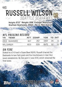2014 Topps Fire - Flame Foil #46 Russell Wilson Back