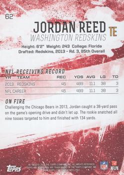 2014 Topps Fire - Flame Foil #62 Jordan Reed Back