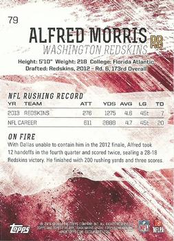 2014 Topps Fire - Flame Foil #79 Alfred Morris Back