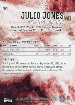 2014 Topps Fire - Flame Foil #89 Julio Jones Back