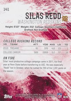 2014 Topps Fire - Flame Foil #141 Silas Redd Back