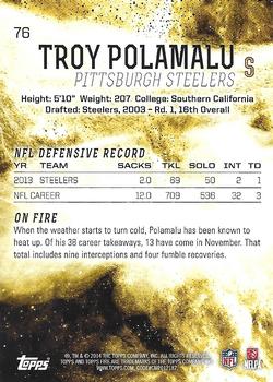 2014 Topps Fire - Purple #76 Troy Polamalu Back