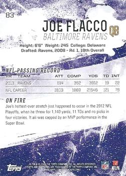 2014 Topps Fire - Purple #83 Joe Flacco Back