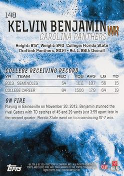 2014 Topps Fire - Purple #148 Kelvin Benjamin Back