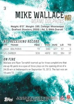 2014 Topps Fire - Blue #3 Mike Wallace Back