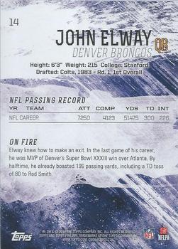 2014 Topps Fire - Blue #14 John Elway Back