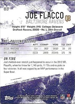 2014 Topps Fire - Blue #83 Joe Flacco Back