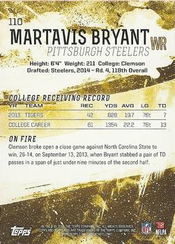 2014 Topps Fire - Blue #110 Martavis Bryant Back