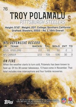 2014 Topps Fire - Green #76 Troy Polamalu Back