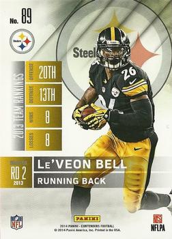 2014 Panini Contenders - Playoff Ticket #89 Le'Veon Bell Back