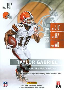2014 Panini Contenders - Playoff Ticket #197 Taylor Gabriel Back