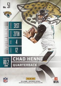 2014 Panini Contenders - Playoff Ticket #51 Chad Henne Back