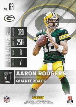 2014 Panini Contenders - Playoff Ticket #63 Aaron Rodgers Back
