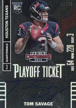 2014 Panini Contenders - Playoff Ticket #231 Tom Savage Front
