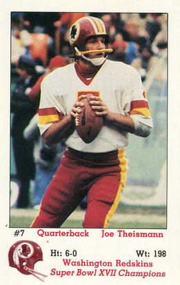 1983 Washington Redskins Police #7 Joe Theismann Front