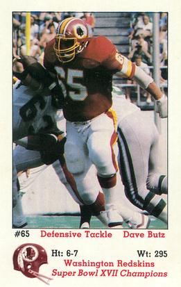 1983 Washington Redskins Police #9 Dave Butz Front