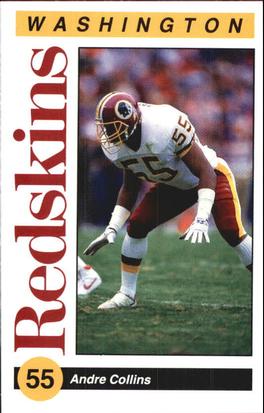 1991 Washington Redskins Police #4 Andre Collins Front