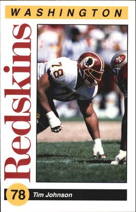 1991 Washington Redskins Police #7 Tim Johnson Front