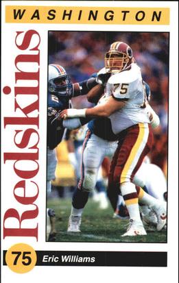 1991 Washington Redskins Police #16 Eric Williams Front