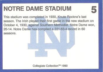 1990 Collegiate Collection Notre Dame - Promos #5 Notre Dame Stadium Back
