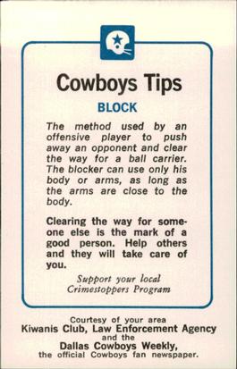 1983 Dallas Cowboys Police #NNO Rafael Septien Back