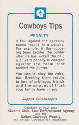 1983 Dallas Cowboys Police #NNO Bob Breunig Back