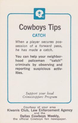 1983 Dallas Cowboys Police #NNO Pat Donovan Back